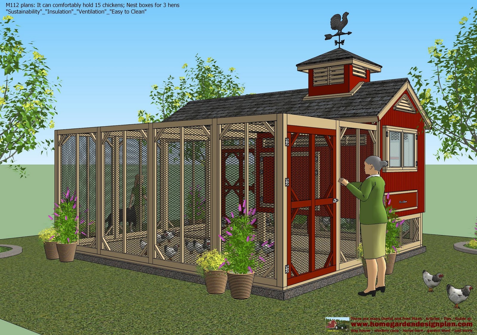 home garden plans M112 Chicken Coop Plans Construction Chicken