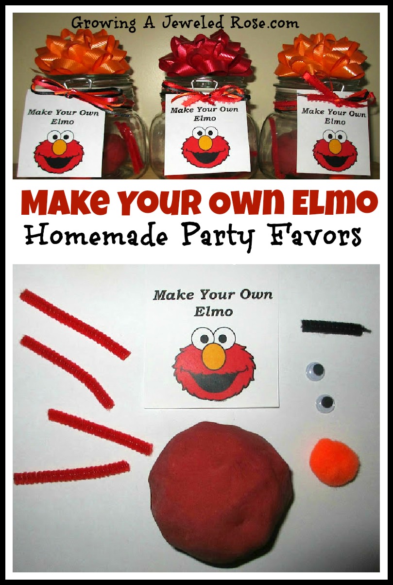 Make Your Own Elmo Homemade Party Favors Growing A Jeweled Rose