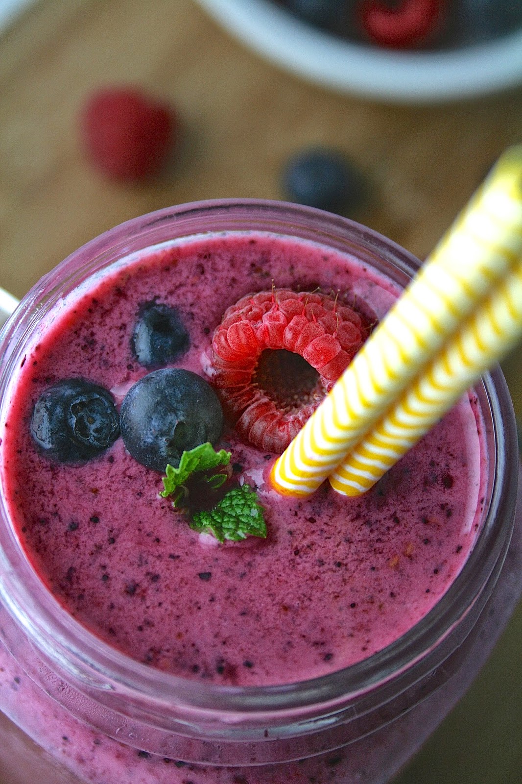 Oregon Transplant Raspberry Blueberry Smoothies