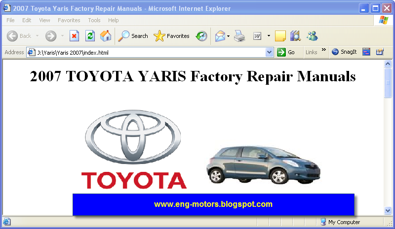 Toyota Yaris Repair Manual 2007