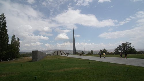 Memorial Parque Tsitsernakaberd. Memorial  do Genocídio armenio em Yerevan, Armenia.