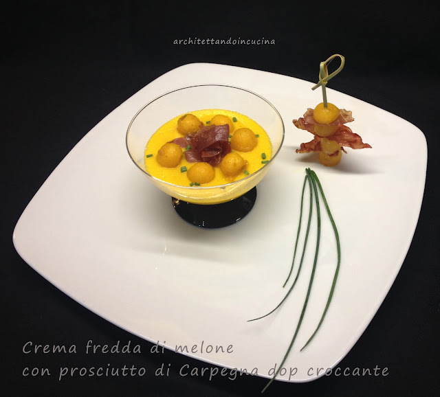 Expo 2015 - Crema fredda di melone con prosciutto di Carpegna dop croccante