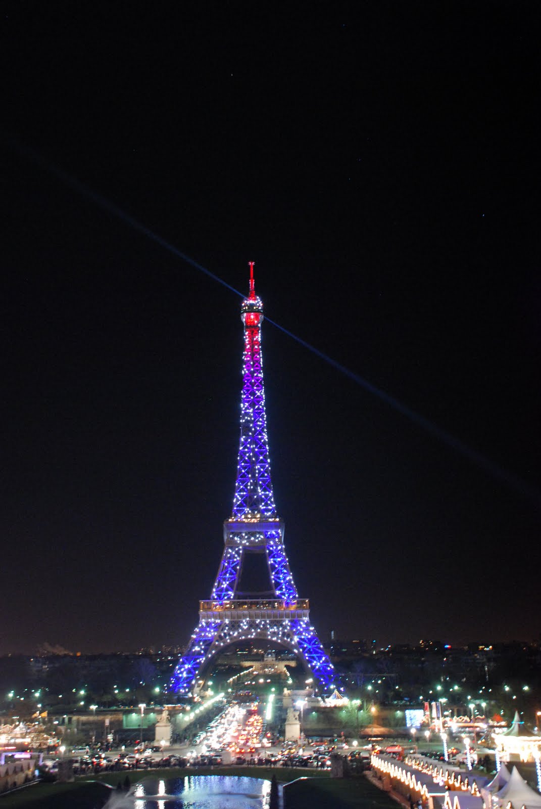 Flowers and more: Eiffel Tower Under Christmas Lights