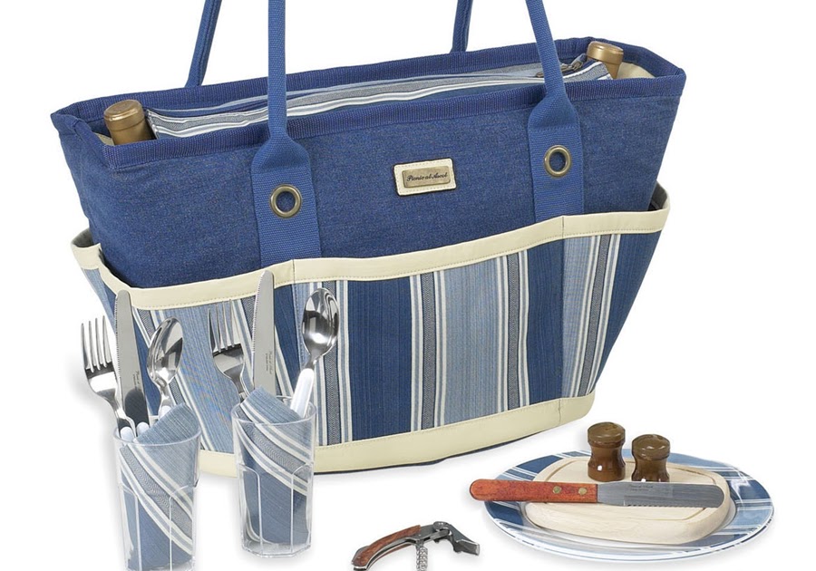 Party Picnic Aegean Picnic Basket Tote for 2