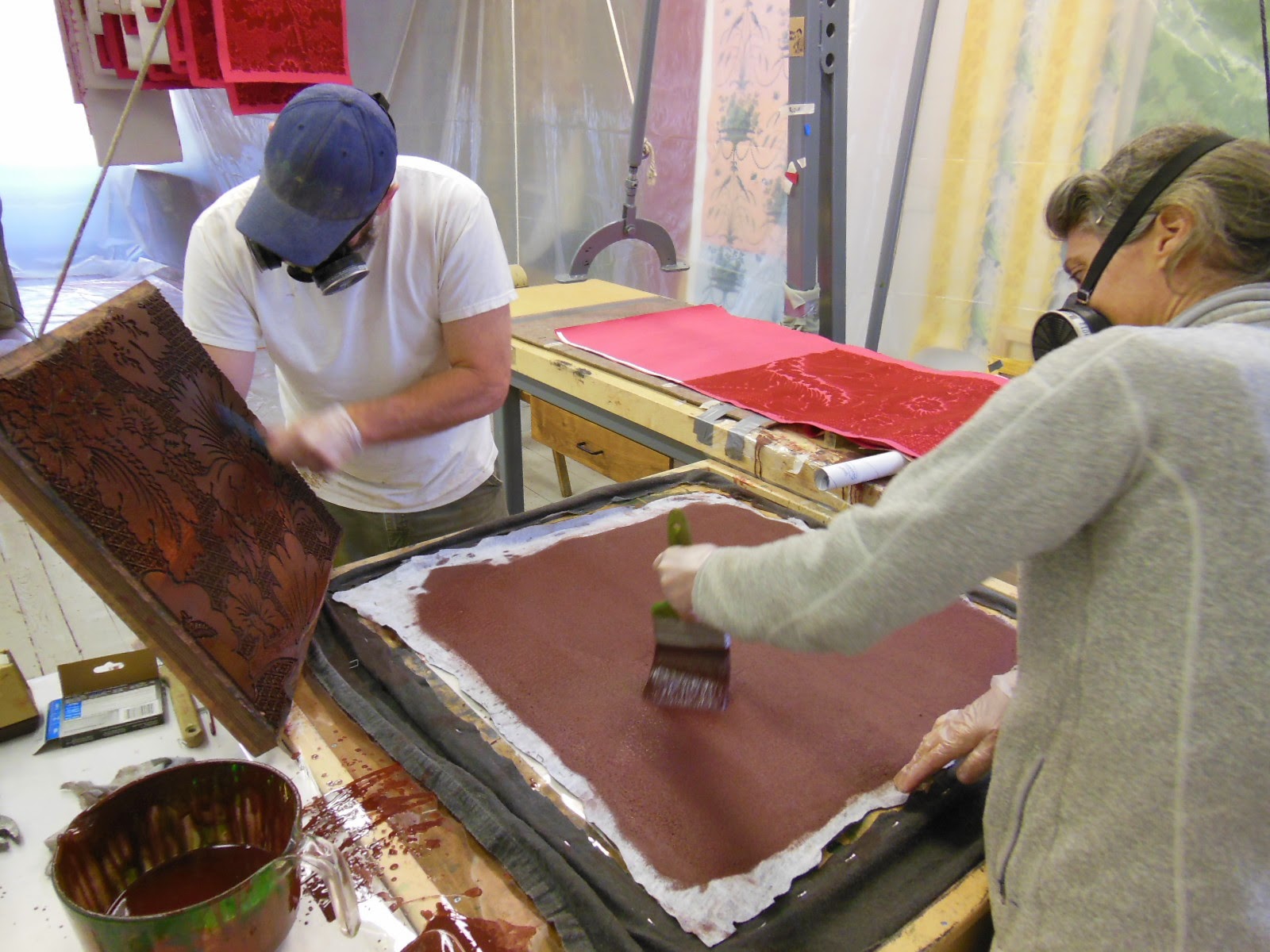 Eaton Hill Textile Works Dyeing Wool for Flocked Wallpaper with