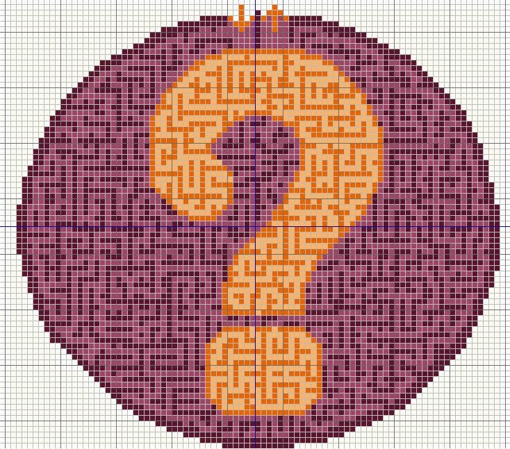 Buzy Bobbins Question mark maze Cushion sized cross stitch design