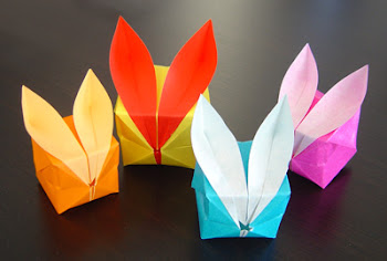 Coelho de assoprar!!! link:http://www.origami-diagram.com/rabbit