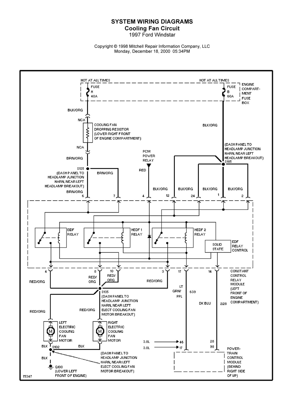1997 Ford Windstar Complete System Wiring Diagrams | Wiring Diagrams Center