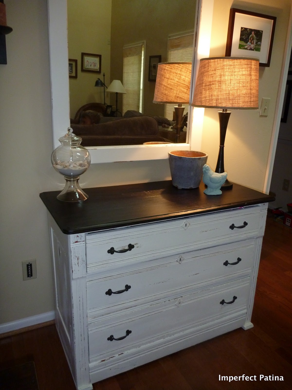 Imperfect Patina Garage Sale Dresser & Mirror Redo