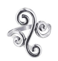 Swirl Design Polished Sterling Silver Ring