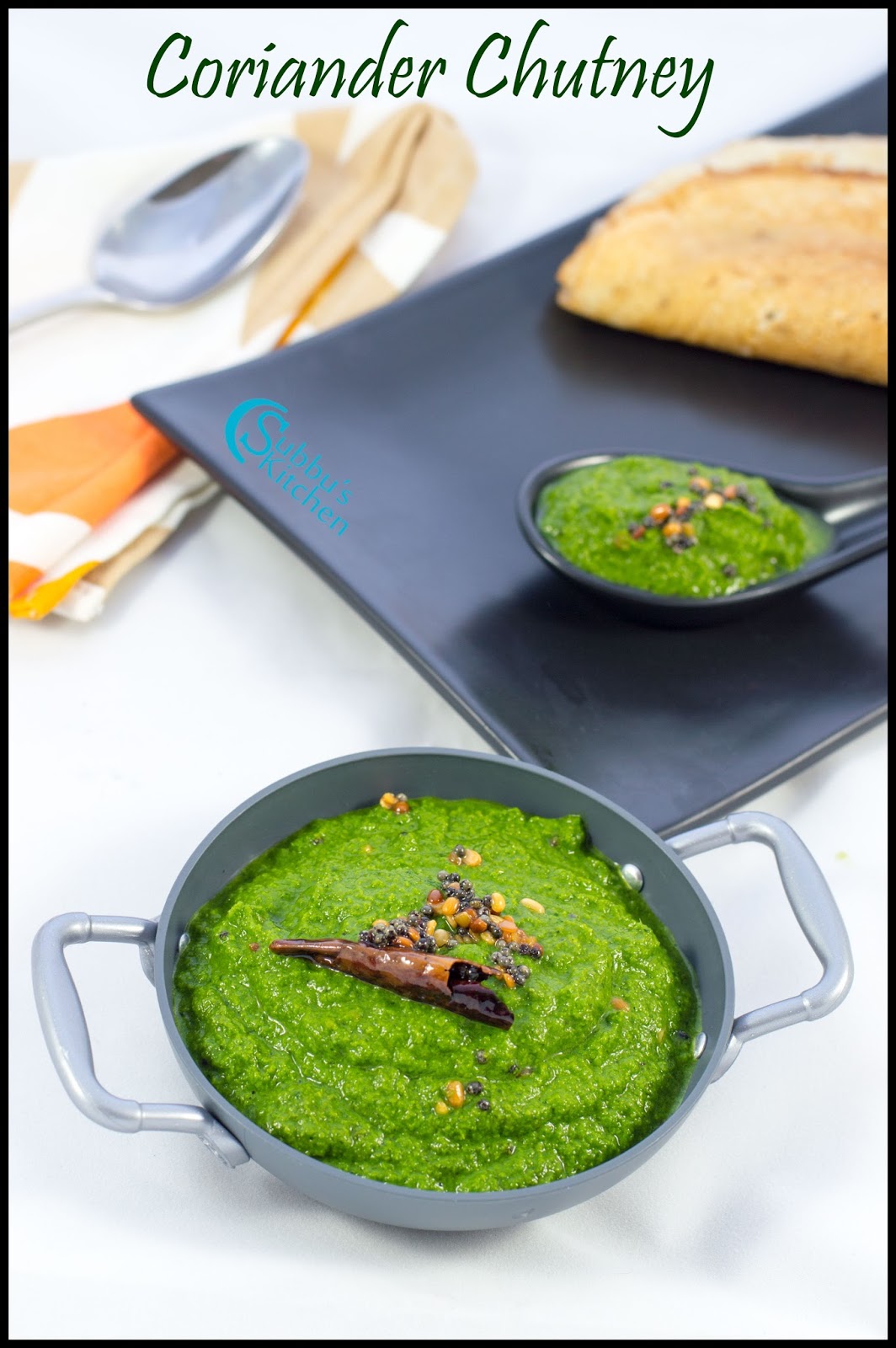 Restaurant Style Coriander Chutney Recipe Subbus Kitchen
