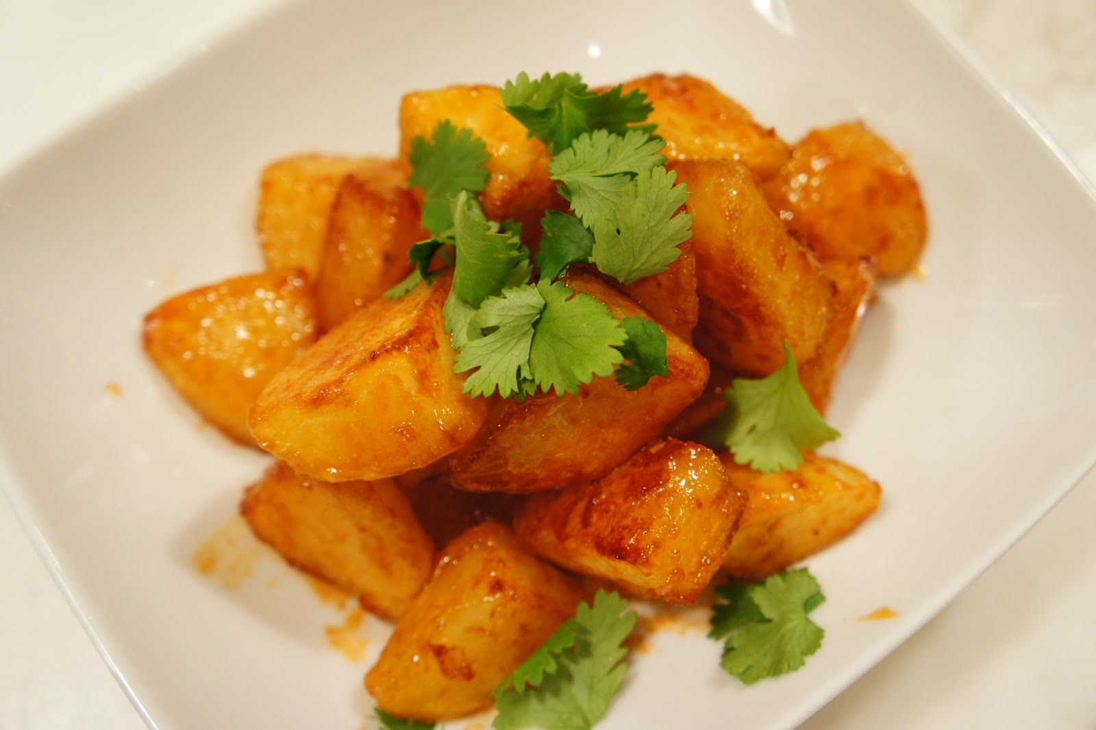 Roasted Potatoes with Soy and Sriracha Glaze