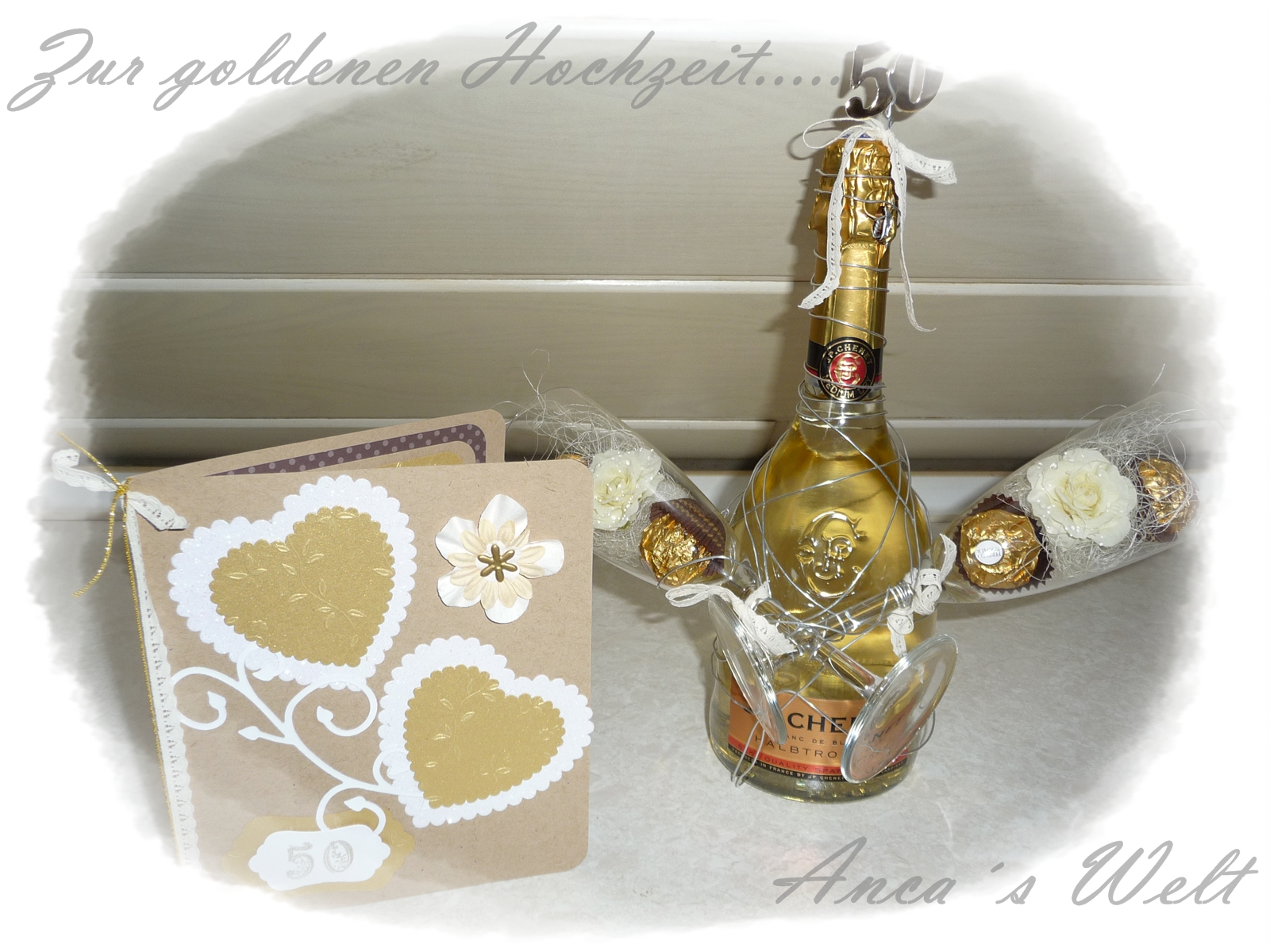 Anca S Welt Goldene Hochzeit Karte Deko Co