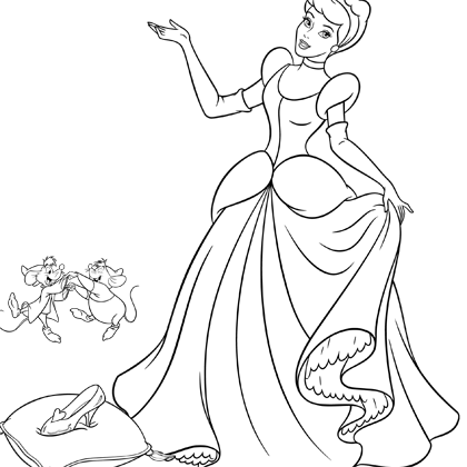 Coloriage Princesse Disney Coloriage Princesse Cendrillon Et Son