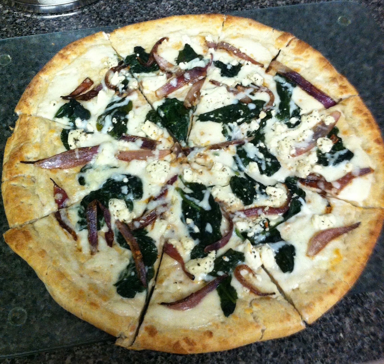 Deliciousness Spinach and Feta Pizza