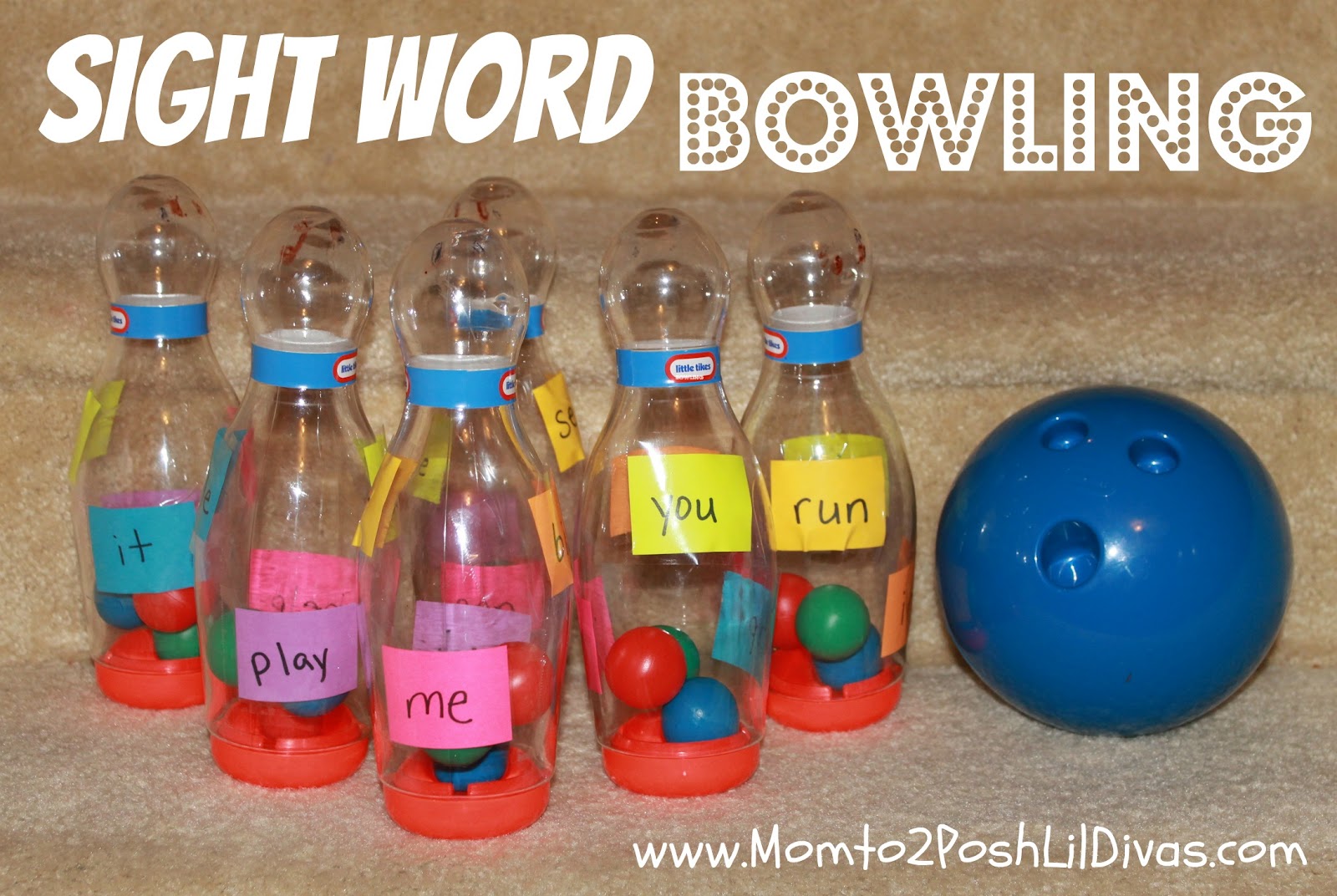 Mom to 2 Posh Lil Divas Play to Learn Sight Word Bowling