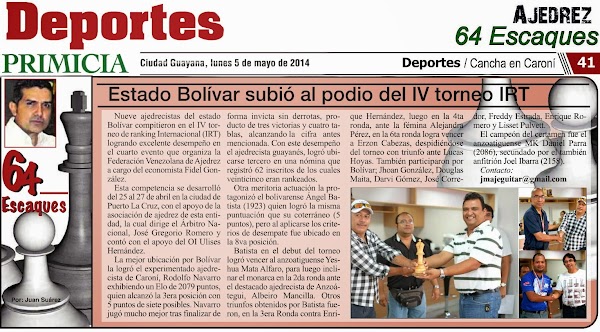 ESTADO BOLÍVAR SUBIÓ AL PODIO DEL IV TORNEO IRT DE LA FVA ESTADO BOLÍVAR SUBIÓ AL PODIO DEL IV TORNEO IRT DE LA FVA
