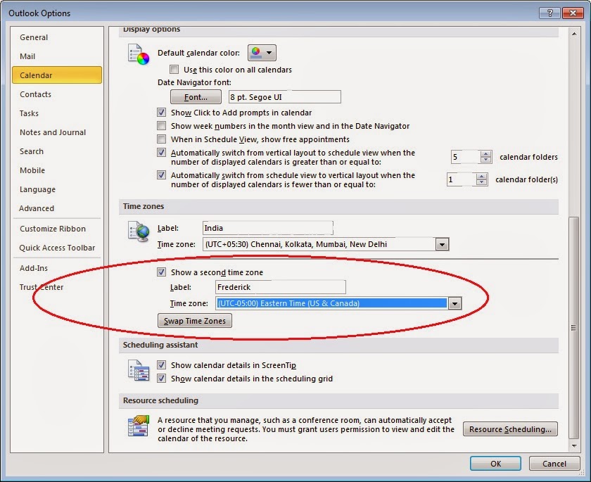 Multiple Time Zones in Outlook Calender The Bug Finding