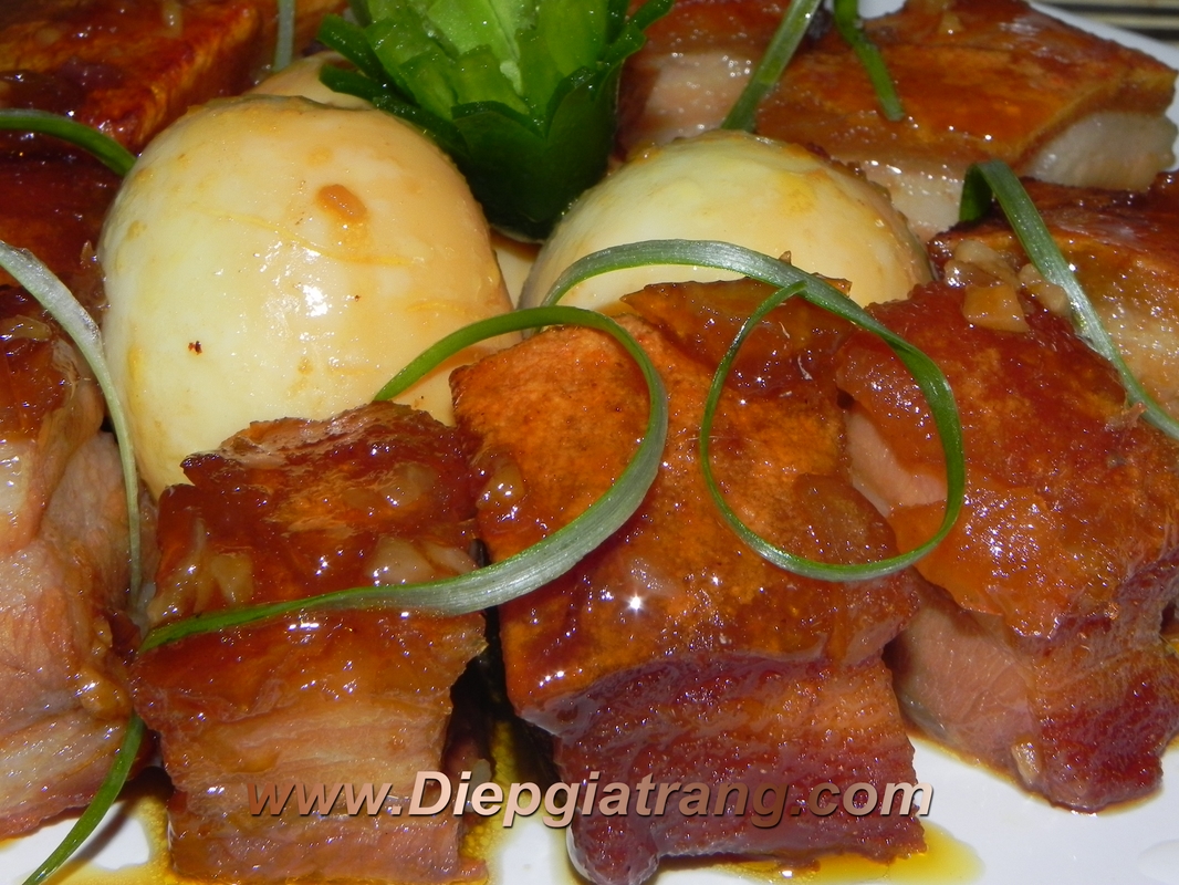 Vietnamese Braised Pork with Hardboiled Eggs in Coconut Water