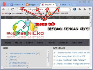 Menu tab di browser