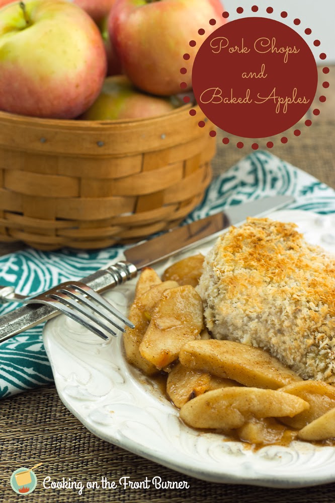 Pork Chops with Baked Apples Cooking on the Front Burner