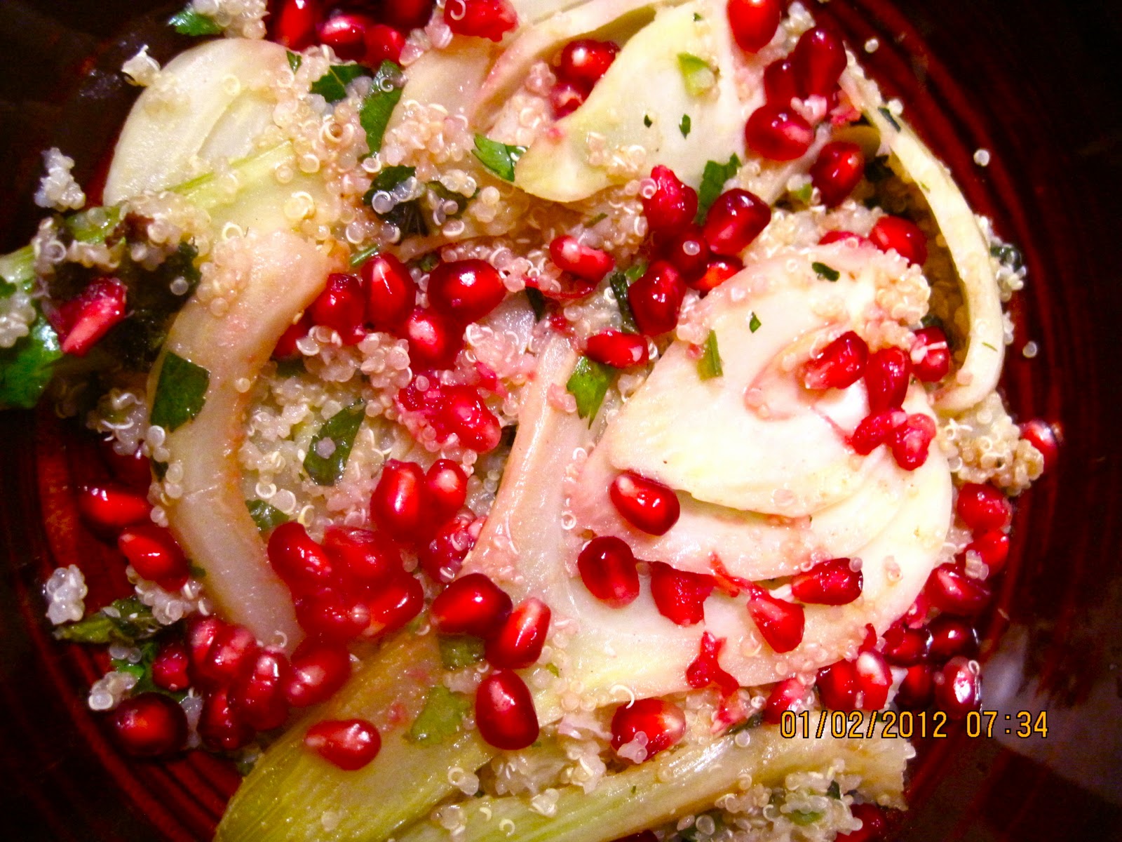 Kvell in the Kitchen Quinoa, Fennel, and Pomegranate Salad