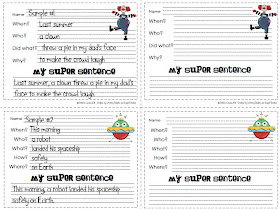 Sailing Through 1st Grade: Super Sentences