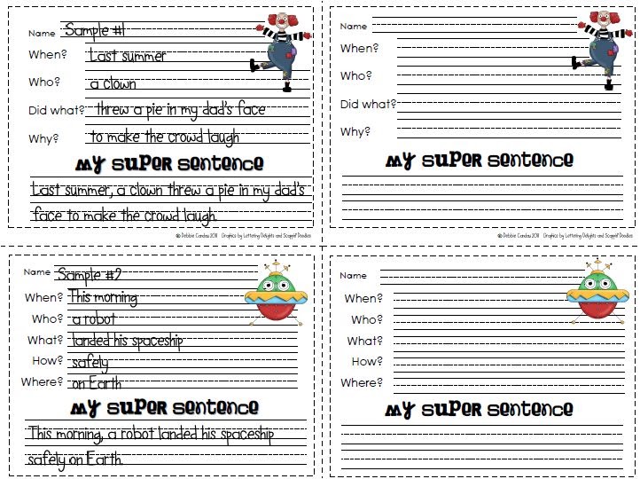 Sailing Through 1st Grade: Super Sentences