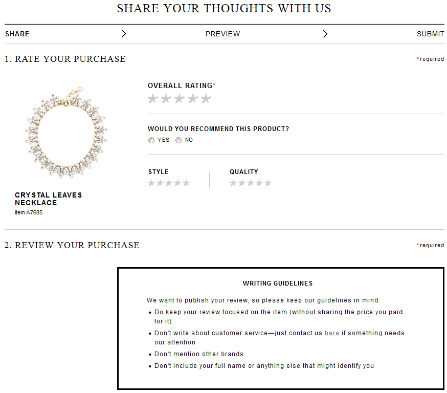 J.Crew Aficionada J.Crew Initiates Customer Review System {finally!}