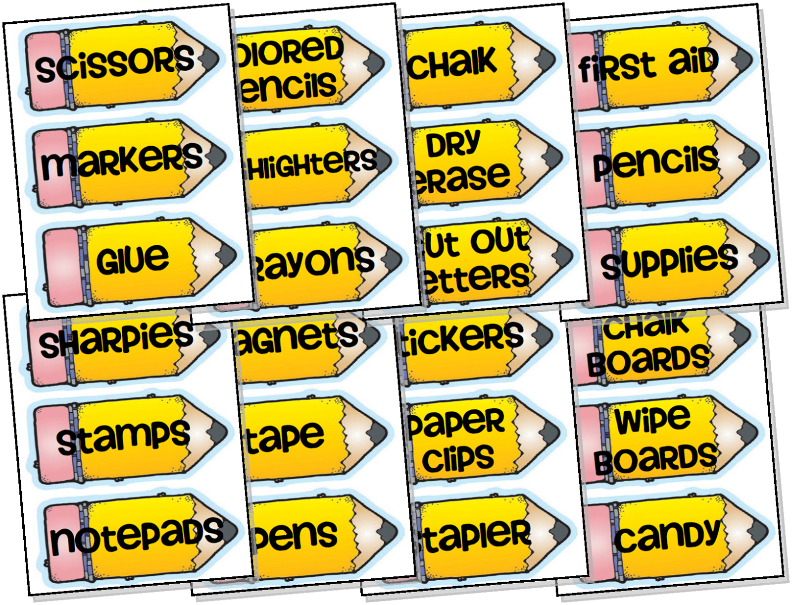 Ms. Third Grade Classroom Supply Tags