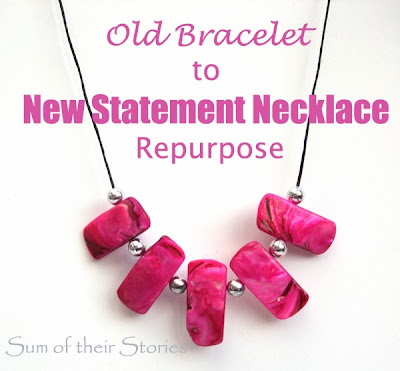 Old Bracelet to New Statement Necklace refashion