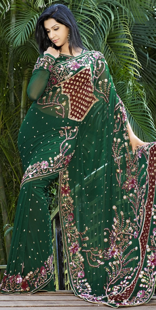 Embroidered wedding saree collection  fancy colorful formal wear