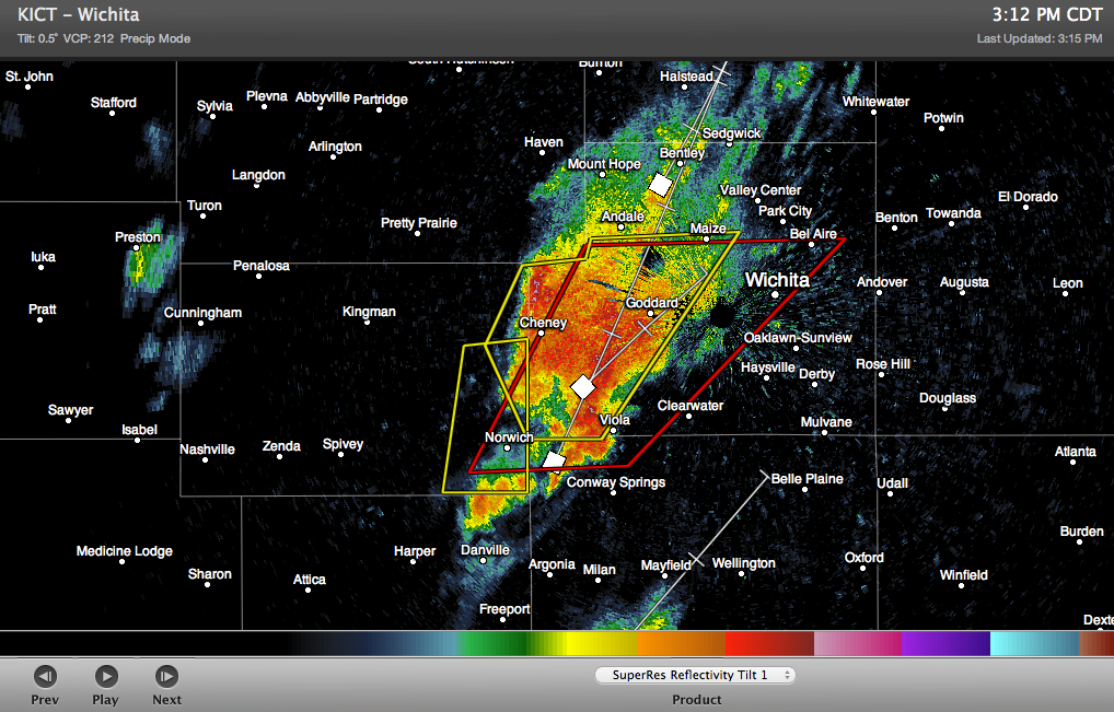 The Weather Centre May 19 Tornado Warning, Wichita, KS Developing