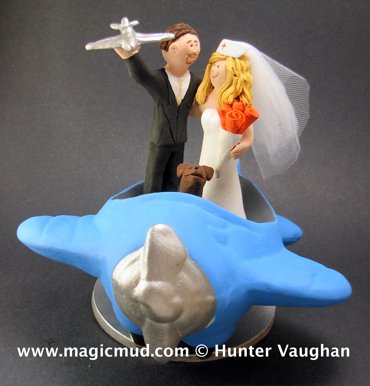 custom wedding cake toppers Aeronautical Engineer Marries Nurse