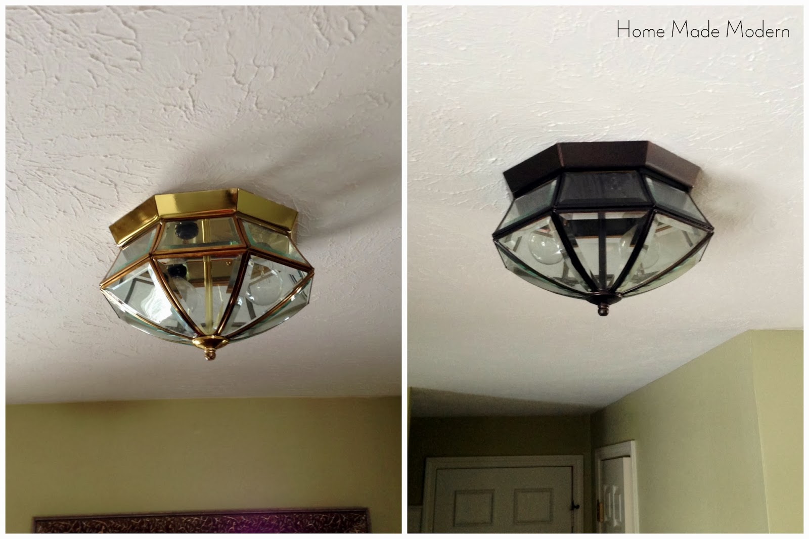 Home Made Modern Spray Painted Light Fixture