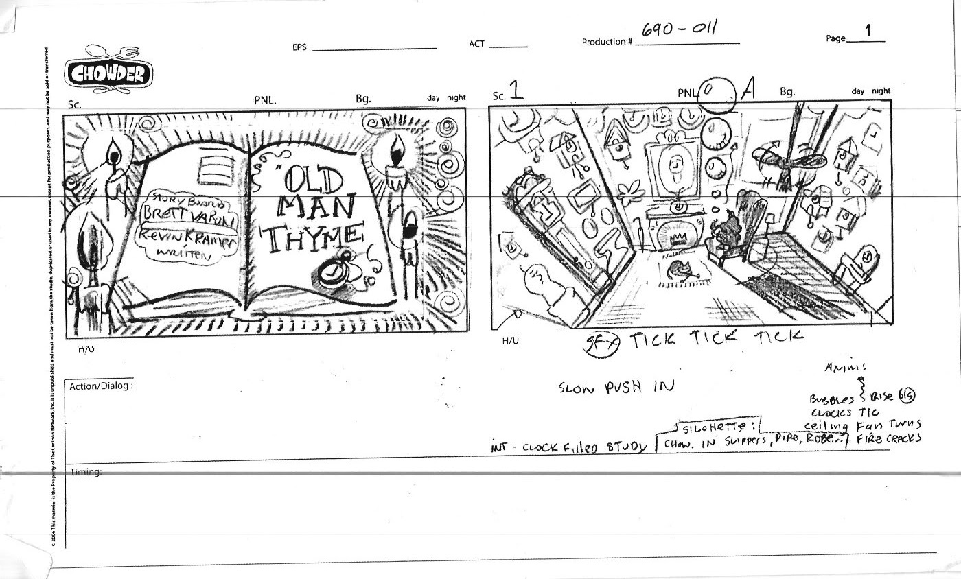 CHOWDER STORYBOARD "Old Man Thyme" I wrote and storyboarded (Cartoon
