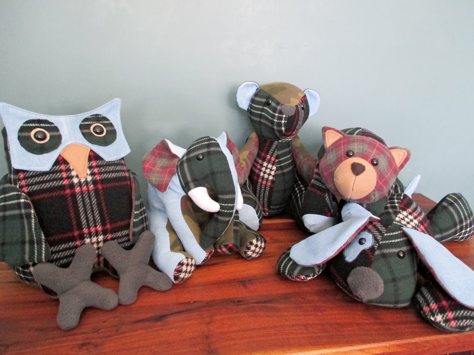 Fleece Menagerie Upcycled Clothing/ Memory Animals