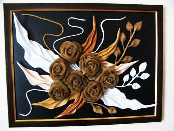 Handmade decoration from recycling leather scrap