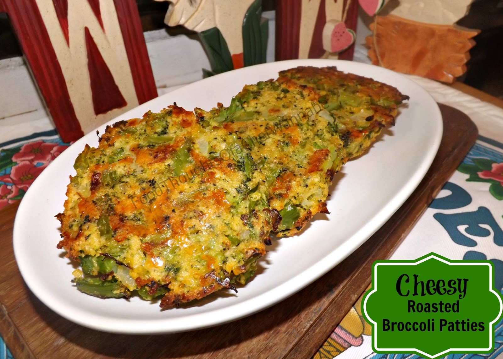 FoodThoughtsOfaChefWannabe Cheesy Roasted Broccoli Patties (Po'Man Meals)