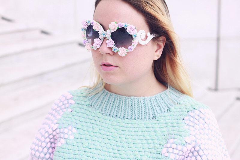 3d floral sunglasses diy minju kim h&m knit