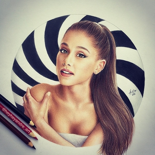 14-Ariana-Grande-André-Manguba-Celebrities-Drawn-and-Colored-in-with-Pencils-www-designstack-co