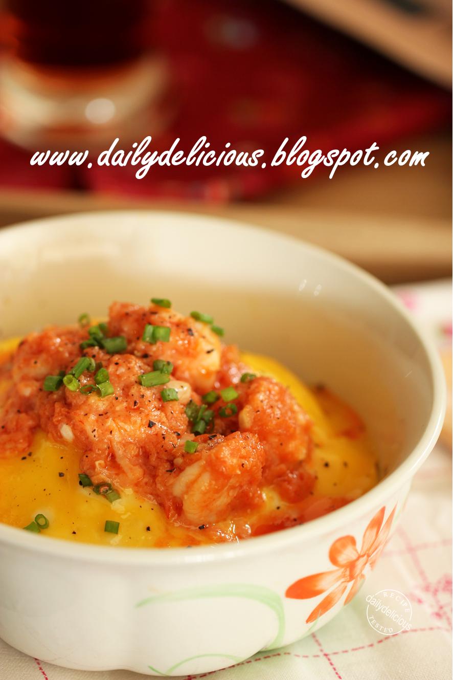 dailydelicious えびマヨオムレツ丼 Shrimps mayonnaise and omelette rice dish