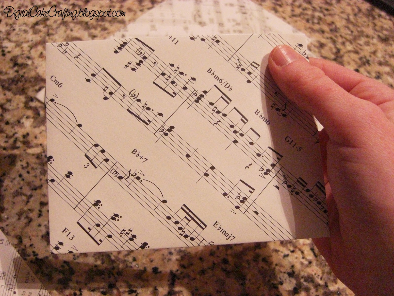 Digital Cake Crafting Sheet Music Envelopes & Confetti