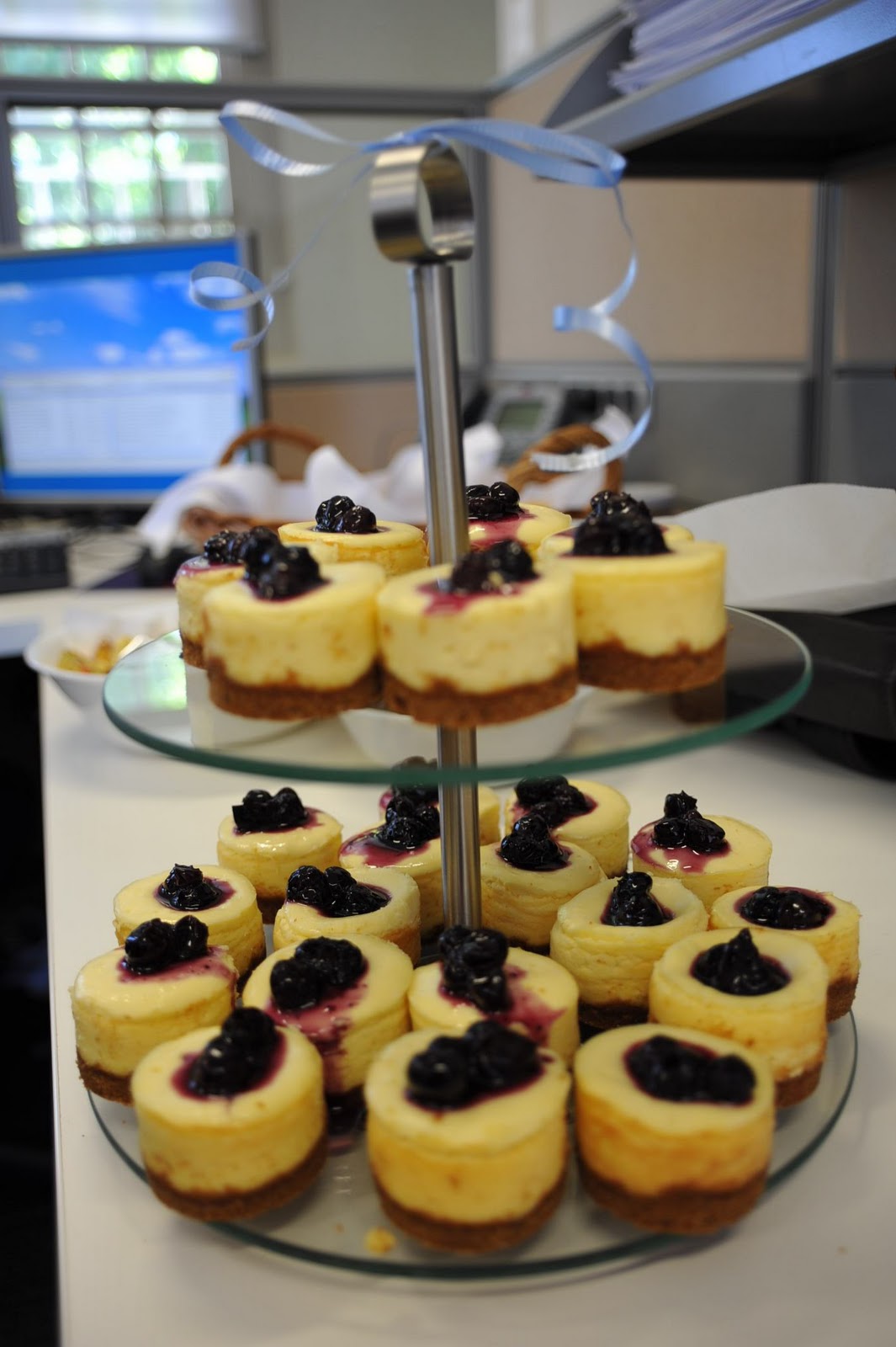 adobo down under Blueberry mini cheesecakes for a baby shower (photos
