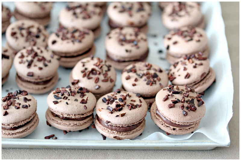 Foodagraphy. By Chelle. Cocoa nib macarons with earl grey ganache
