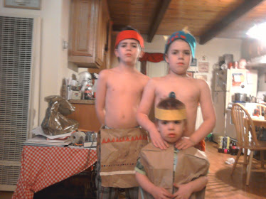 The boys in their Indian costumes
