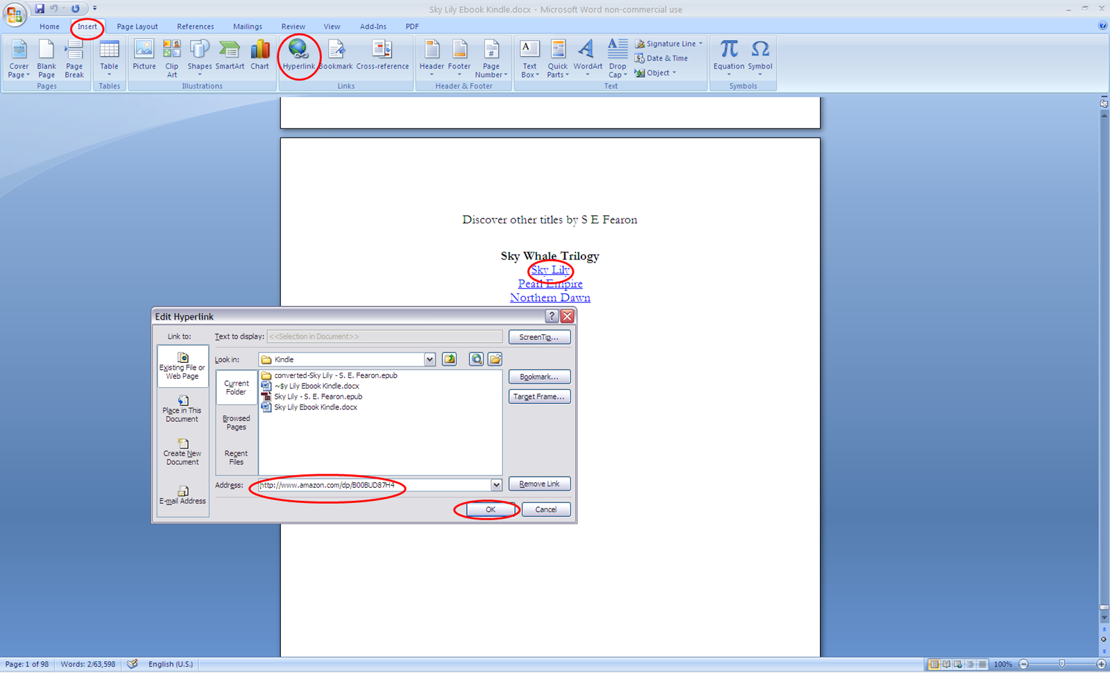 How to create an eBook using Microsoft Word S. E. Fearon