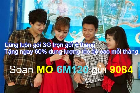 Đăng ký các gói 3G Mobifone trọn gói 6 tháng