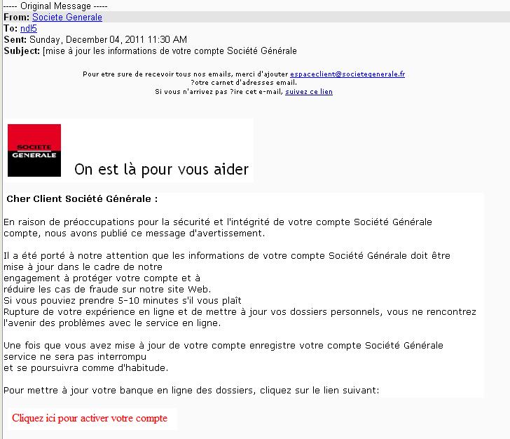 CERT Societe Generale 12/01/2011  01/01/2012