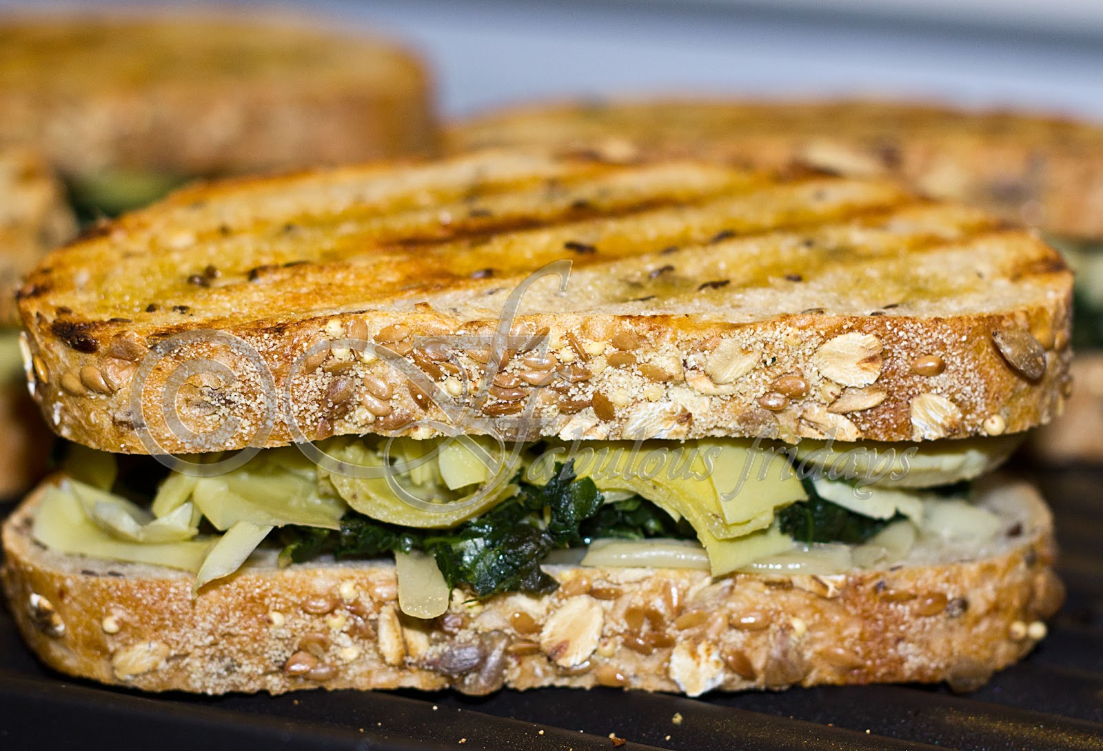 fabulous fridays Spinach and Artichoke grilled sandwich